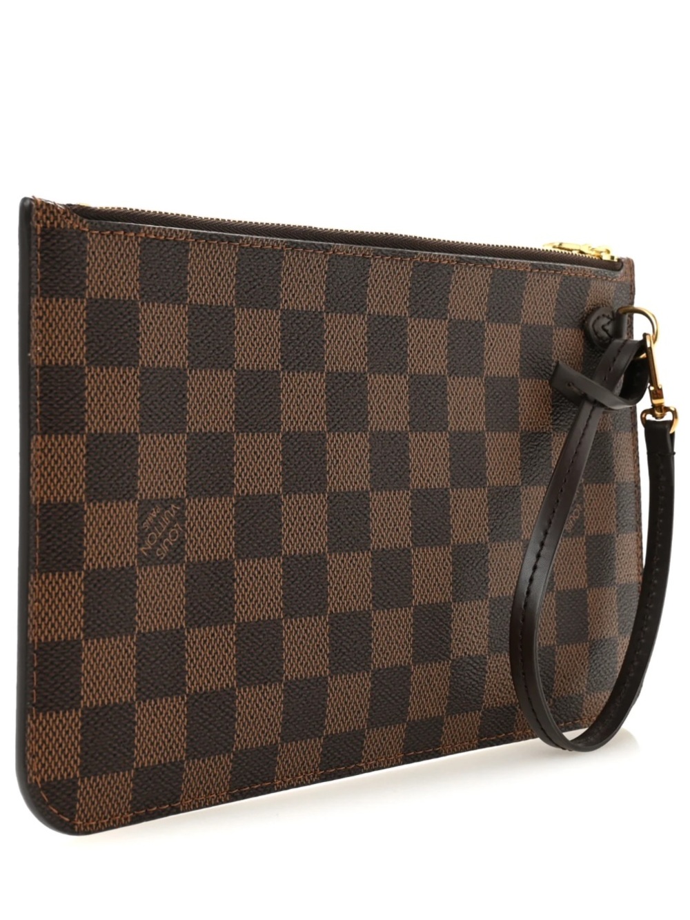 Authentic Louis Vuitton Zip Pochette Pouch Wristlet NEW Damier Ebene - Picture 4 of 11